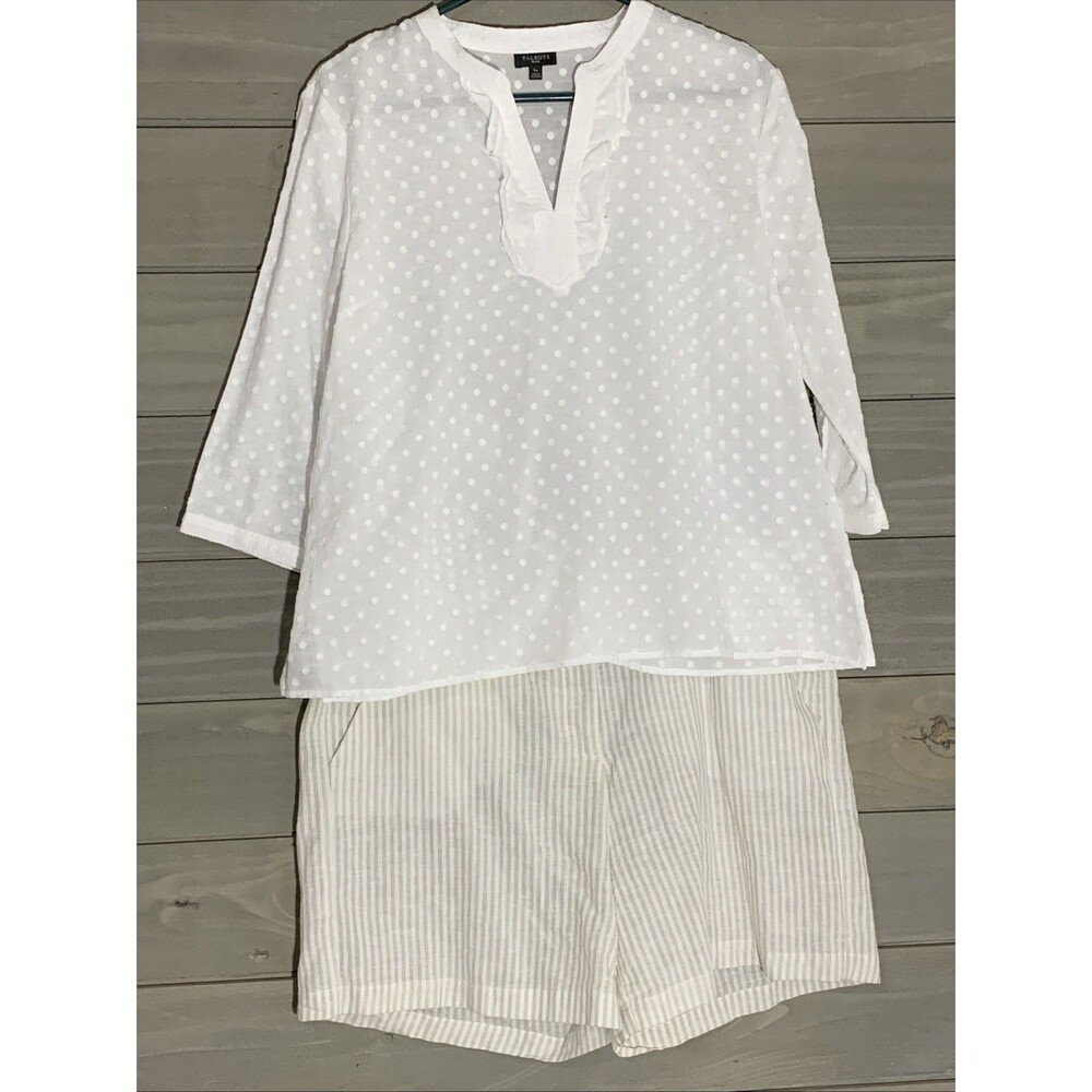 Talbots White Shirt L Petite New Directions Shorts 10 Lot Bundle Summer Cottage